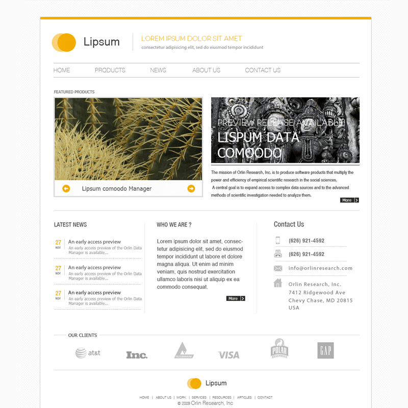 Minimal Website Design PSD Template for Free Download