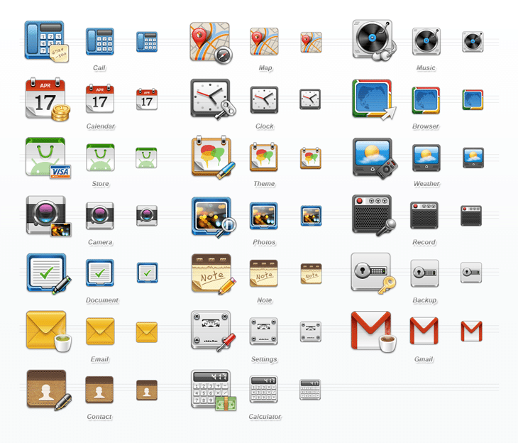 Mobile Application Icon Set (20 icons)