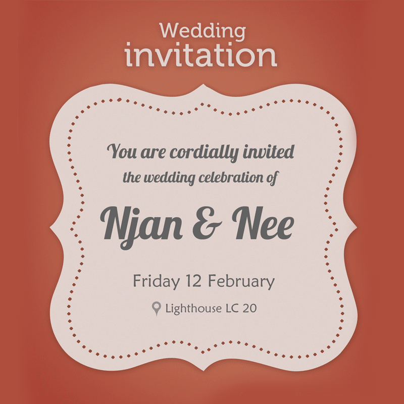 Modern Wedding Invitation Card PSD for Free Download