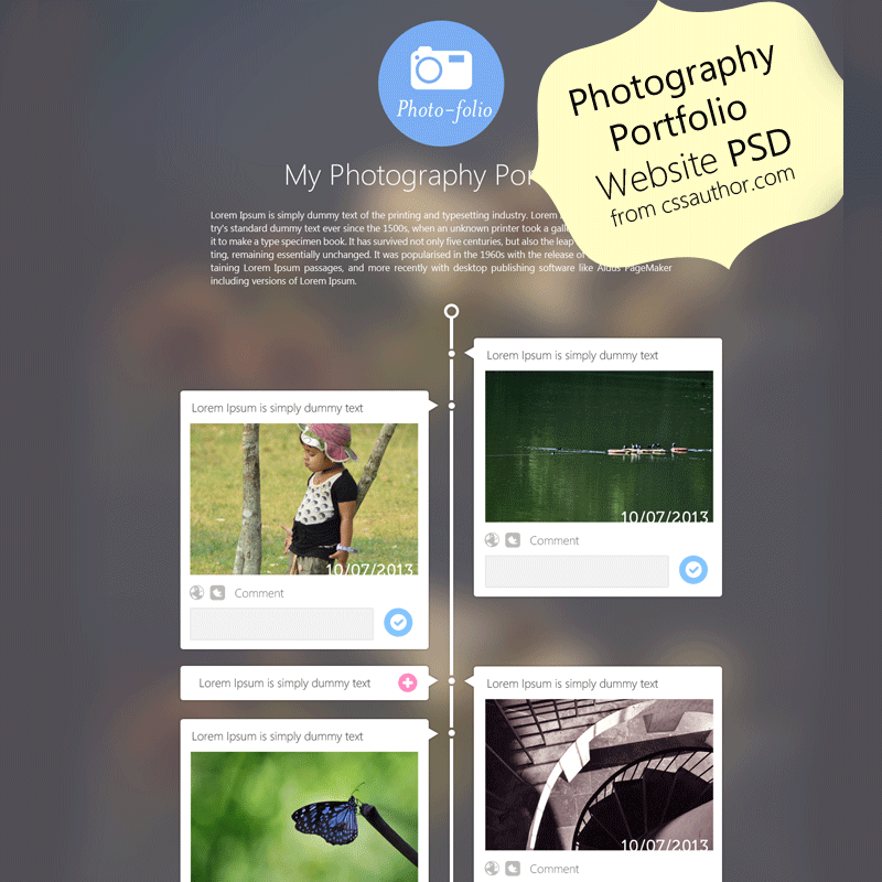 Photography Portfolio Website Template Design PSD from CSS Author