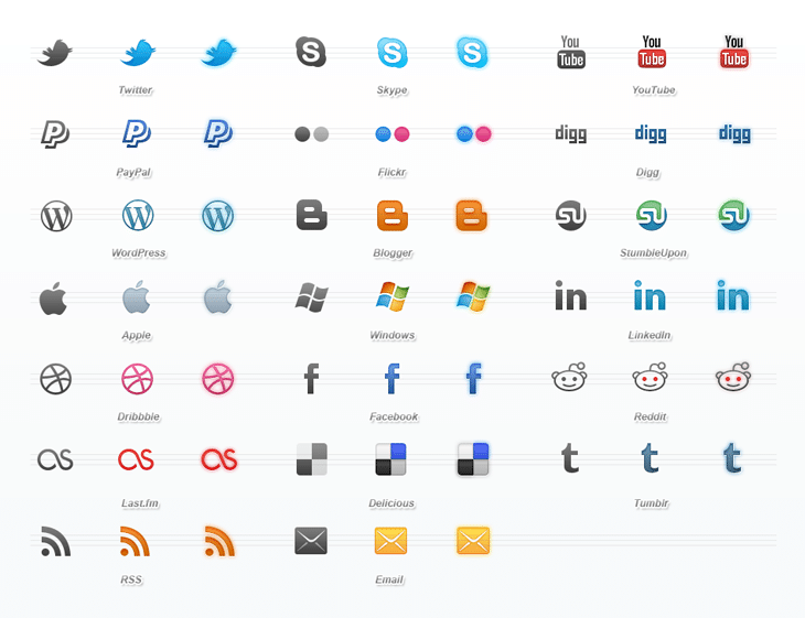 Social Media Icon Set (60 icons)