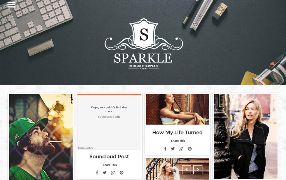 Sparkle Grid Responsive Blogger Template