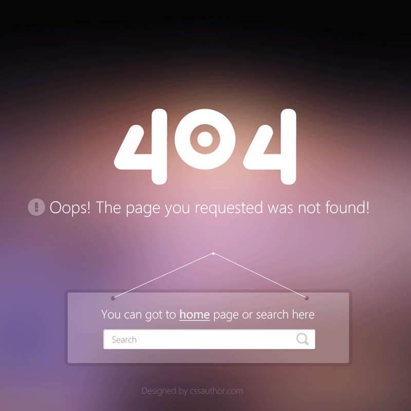 404 Error Page PSD Template for Free Download