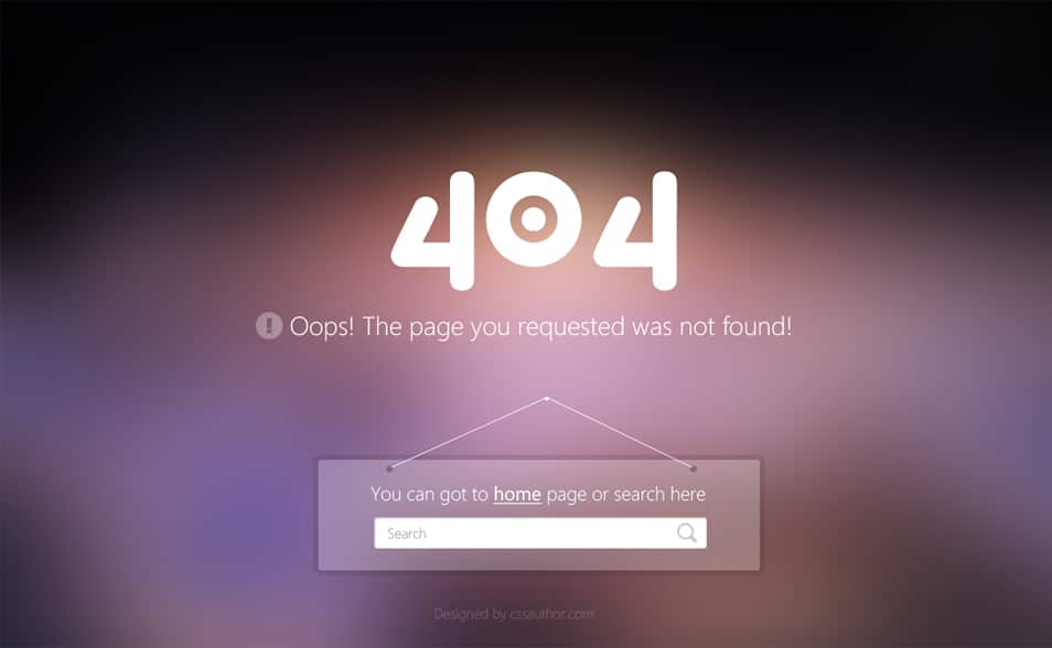 404 Error Page PSD Template