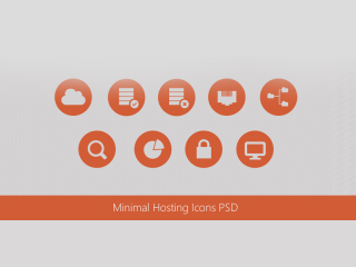 Beautiful Minimal Hosting Icons PSD for Free Download