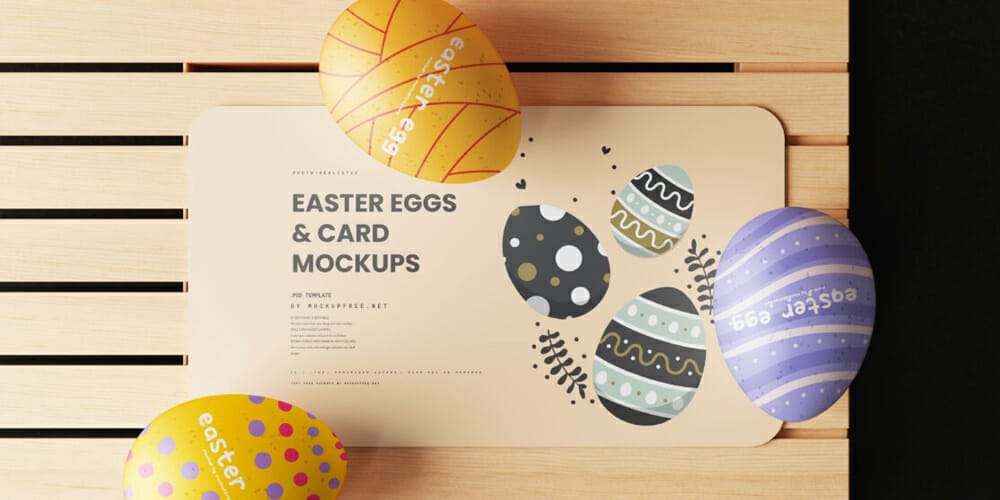 Easter Eggs and Card Mockups