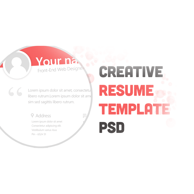 Free Creative Resume Template PSD