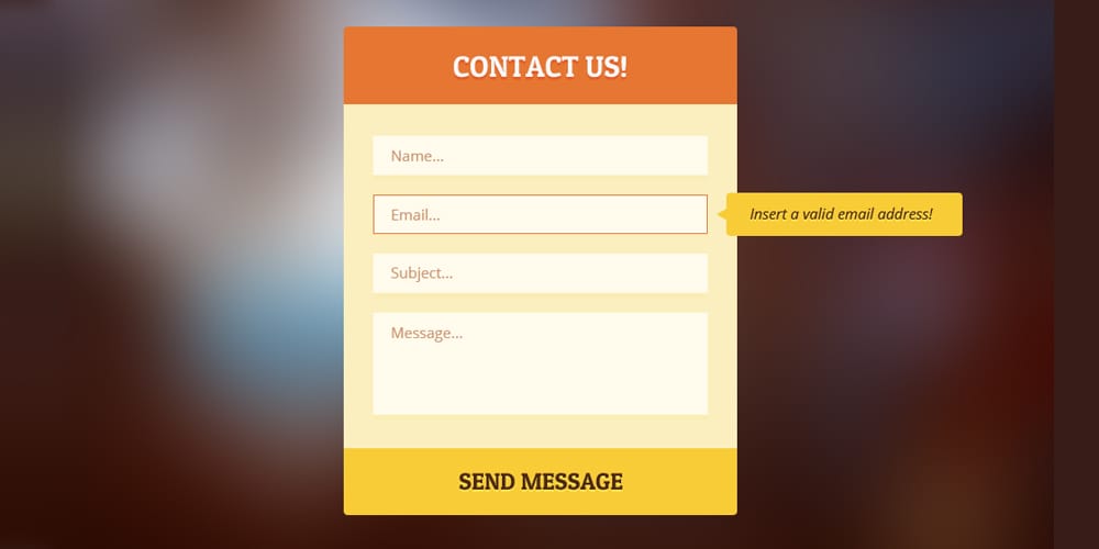 Free Flat Contact Form PSD