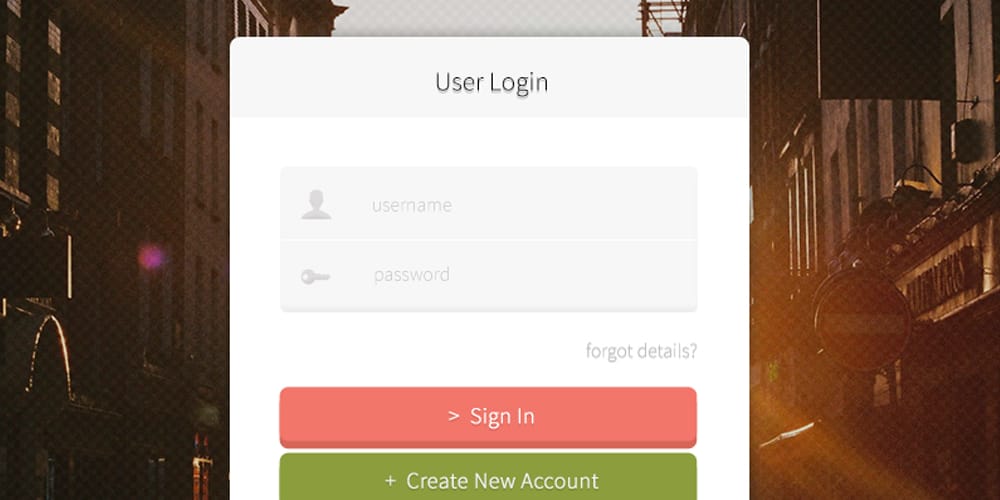 Free Login Box Design PSD