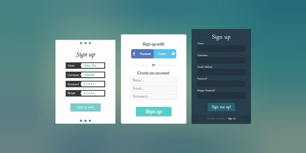Free Sign Up Form Templates PSD