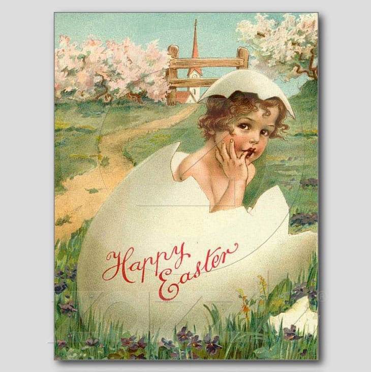 Happy Easter Baby Vintage Post Card