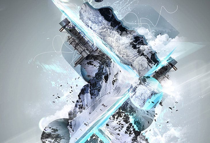 Make-a-Freezing-Cold-Snow-themed-Abstract-Piece