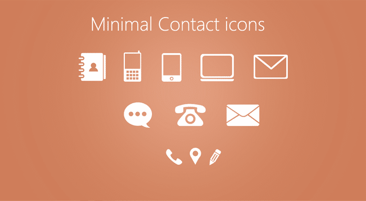 Minimal Contact Icons PSD for Free Download - cssauthor.com