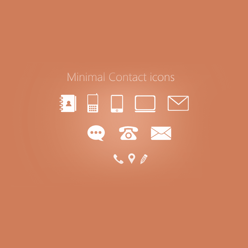 Minimal Contact Icons PSD for Free Download