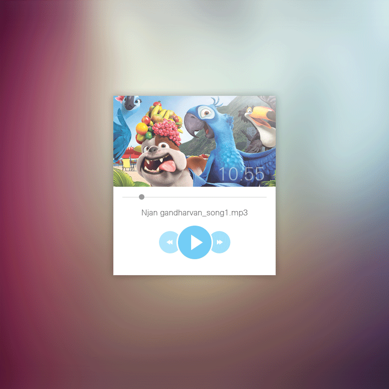 Minimal Music Player UI Design PSD for Free Download