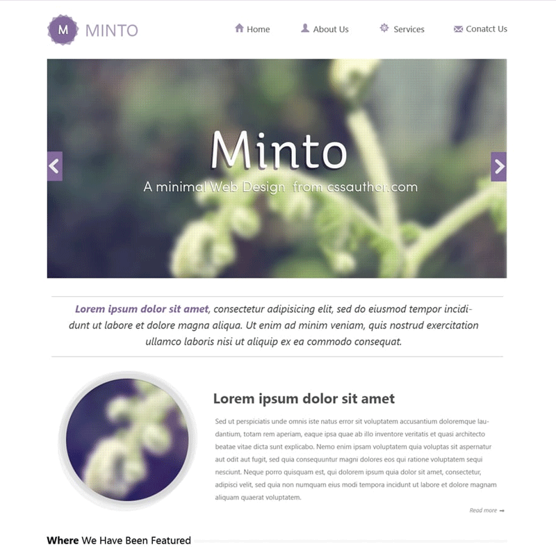 Minto – A Free Minimal Website Design Template PSD