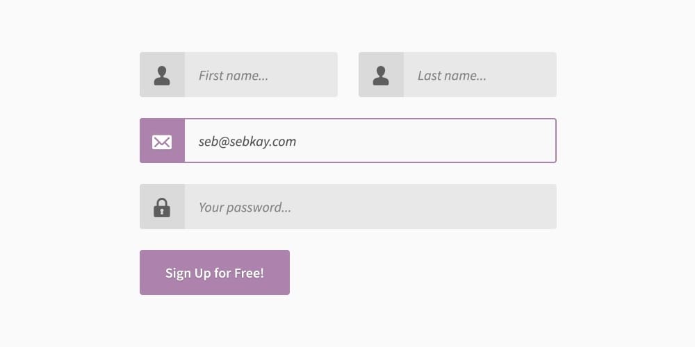 Purple Themed Login Form PSD