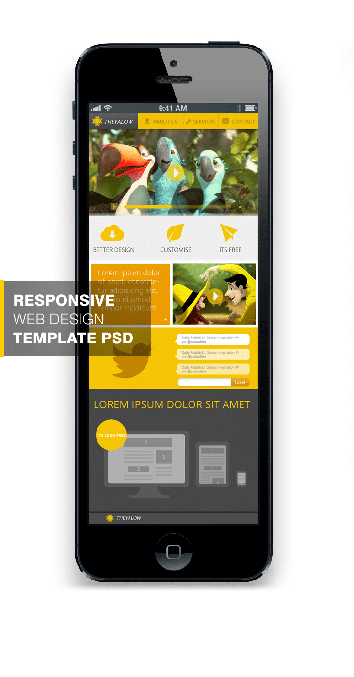 THEYALOW - A Responsive Web Design Template PSD for Free Download - cssauthor.com