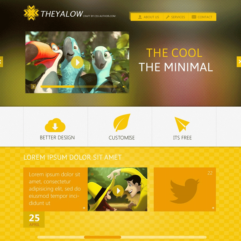 THEYALOW – A Responsive Web Design Template PSD for Free Download