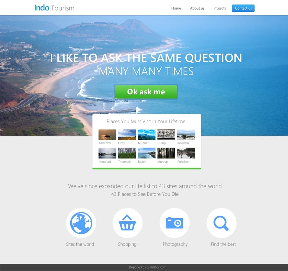 Travel and Hotel Website Template PSD