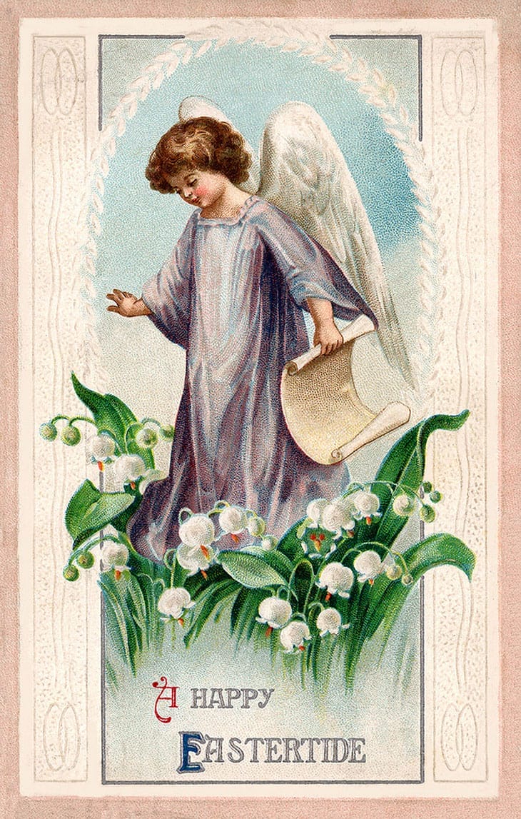 Vintage Easter Greeting Card Illustration