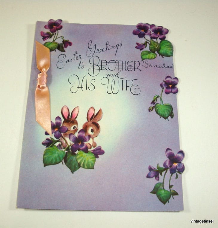 Vintage Purple Easter Greeting Card