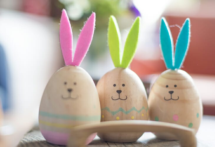 Wooden Eggs with Ears Image