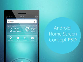 Android Home Screen Concept PSD
