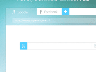 Flat Style Browser Concept PSD