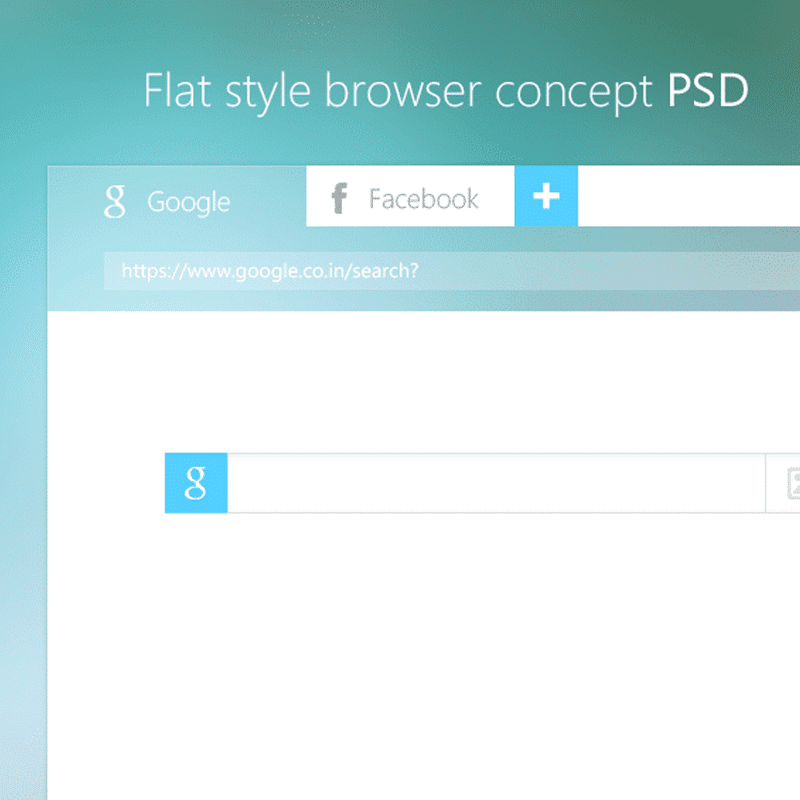 Flat Style Browser Concept PSD