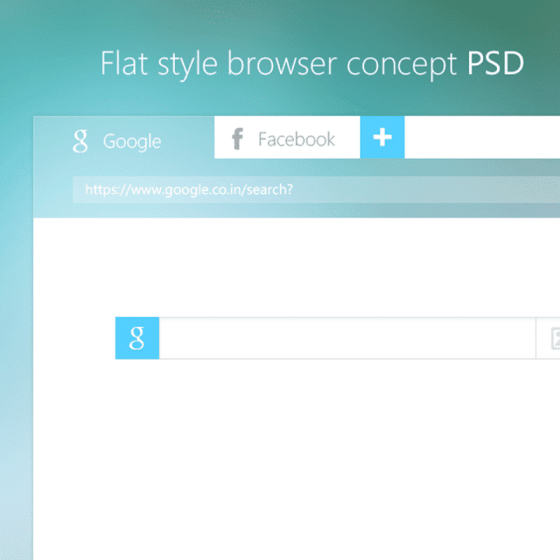 Flat Style Browser Concept PSD