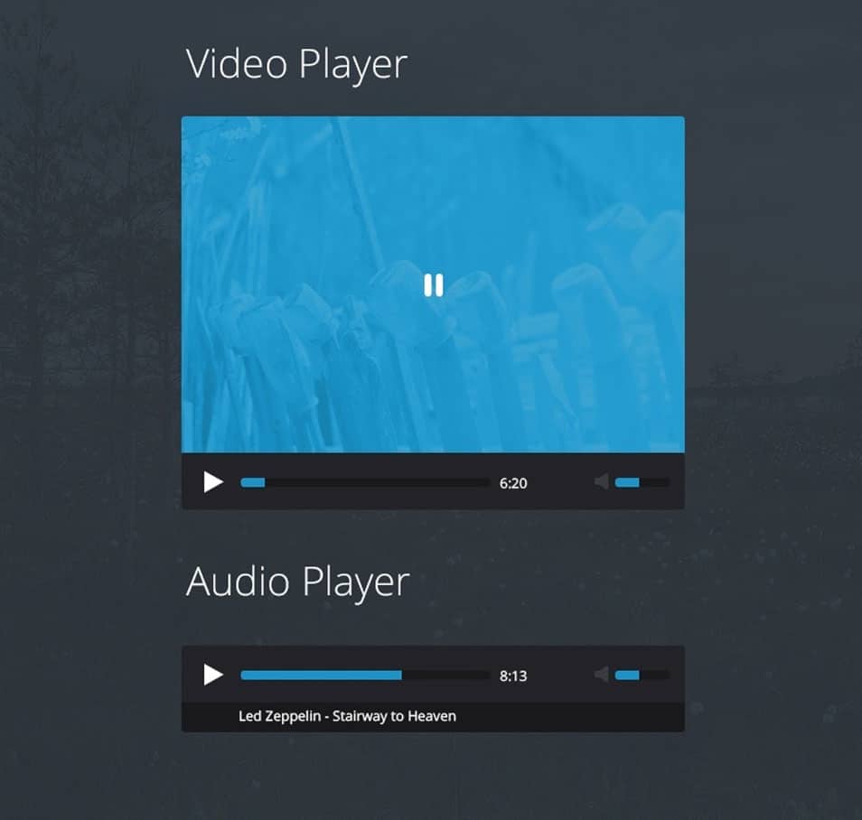 Flat Video / Audio Player PSD