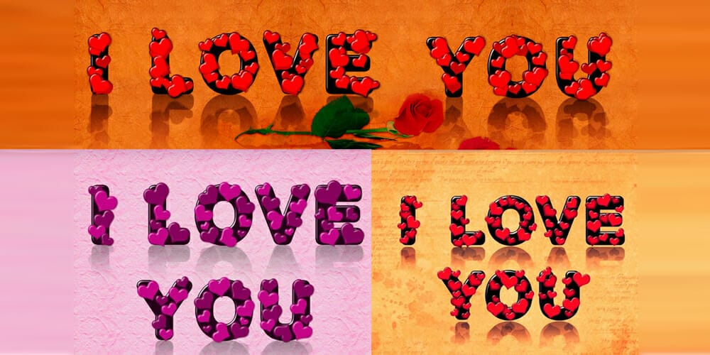 "I Love You" Text Art