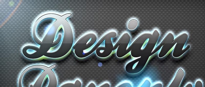 Quick Reflective Glowing 3D Text Effect