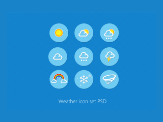 Weather Icon Set PSD for Free Download