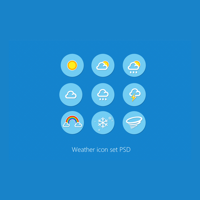 Weather Icon Set PSD for Free Download