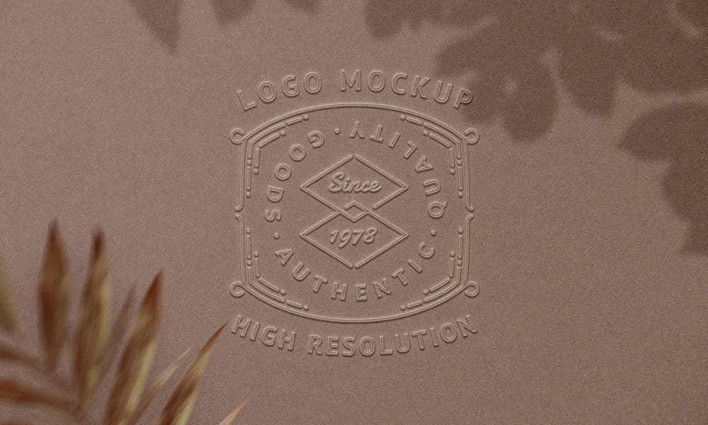 Free Embossed Logo Mockup PSD