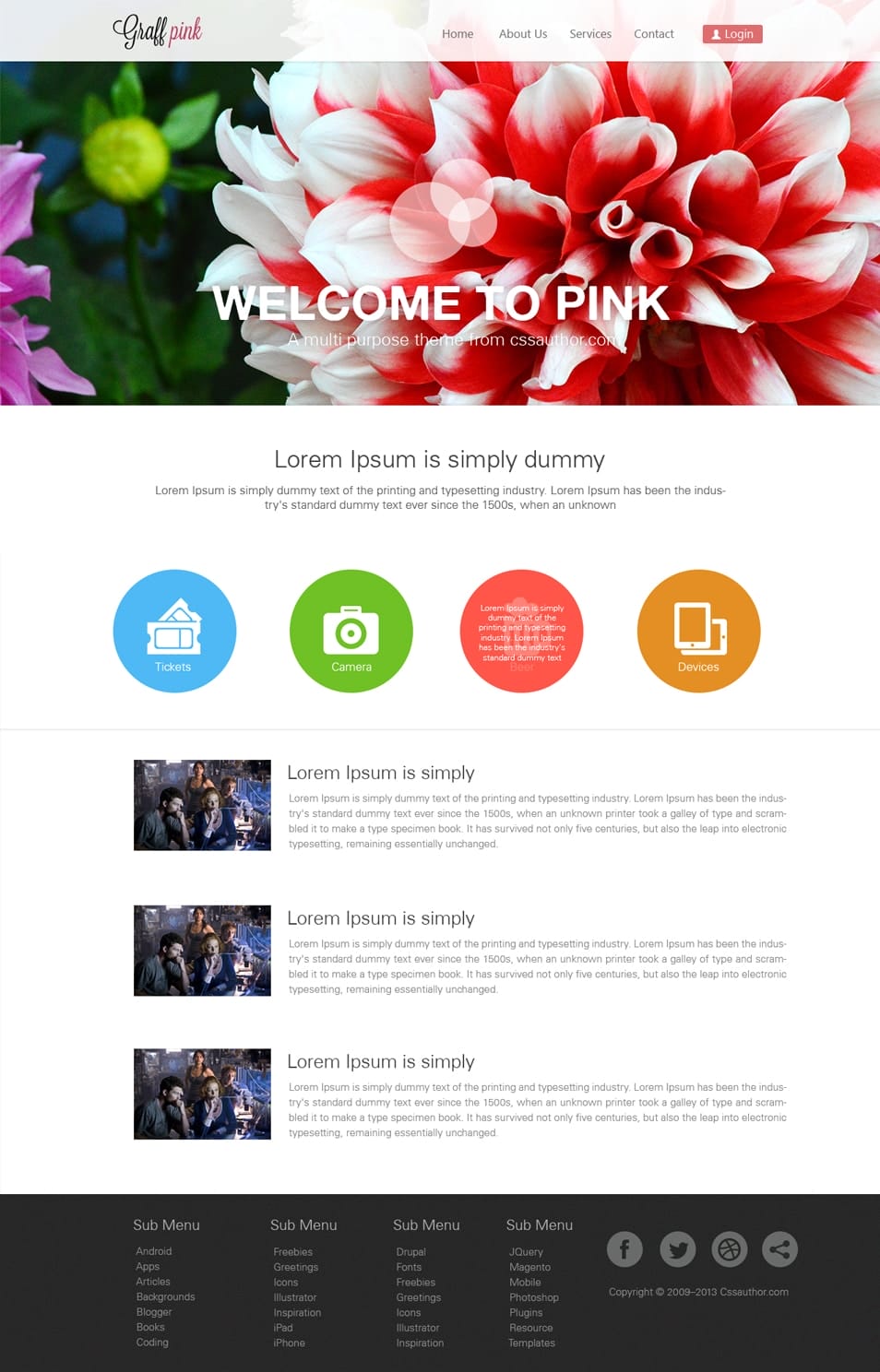 Multipurpose Website Template PSD