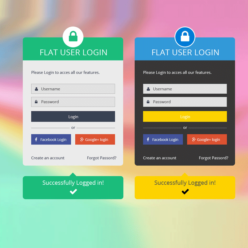 25 Best Free Flat GUI Templates