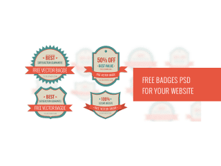 Free Badges PSD for Your Website