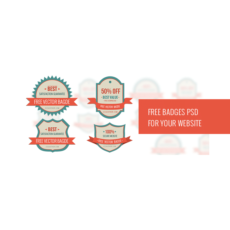 Free Badges PSD for Your Website