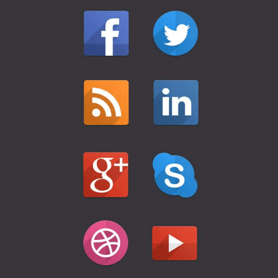 Best Collection Of Long Shadow Icons PSD
