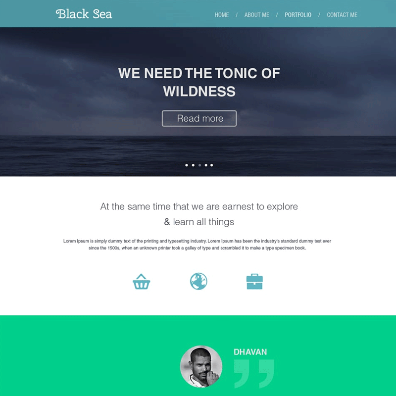 Flat Style Business Web Template PSD