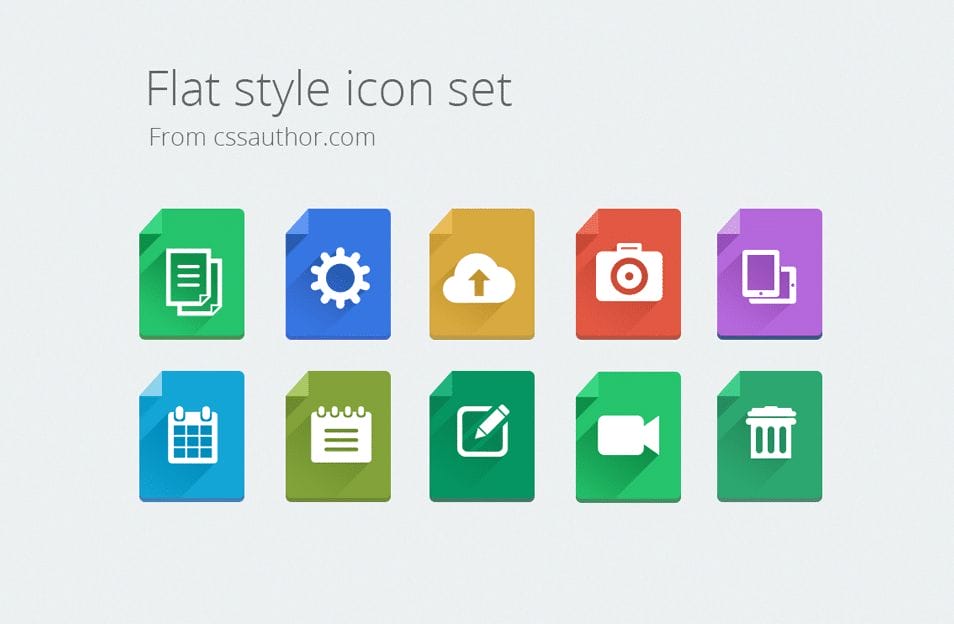 Modern Flat Style Icon Set - cssauthor.com