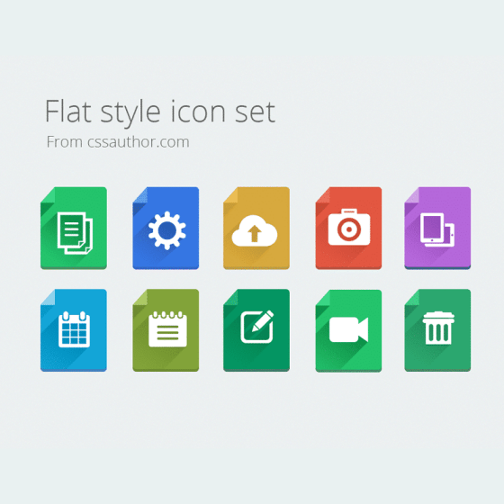 Modern Flat Style Icon Set