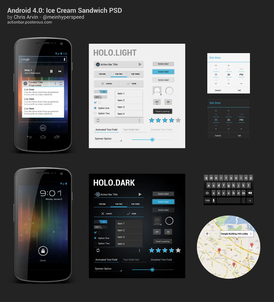 Android 4 0 UI PSD