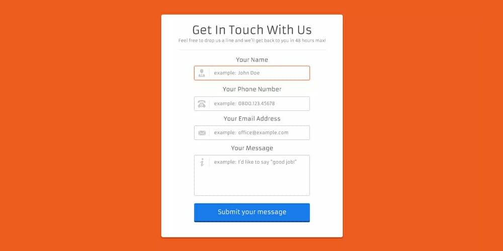 Clean Contact Form