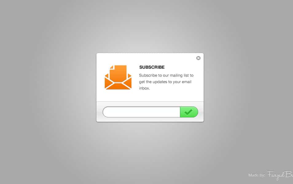 Clean Email Newsletter Subscription Form PSD