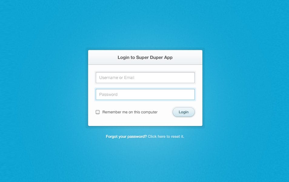 Clean and Simple Login Form PSD