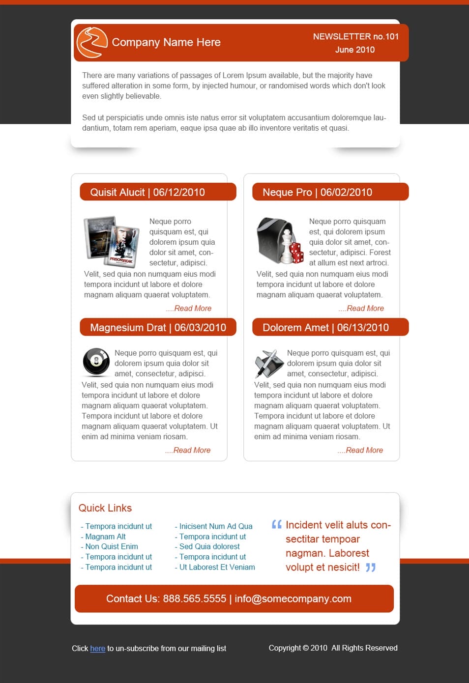 E-Solutions Free PSD Email Newsletter Template